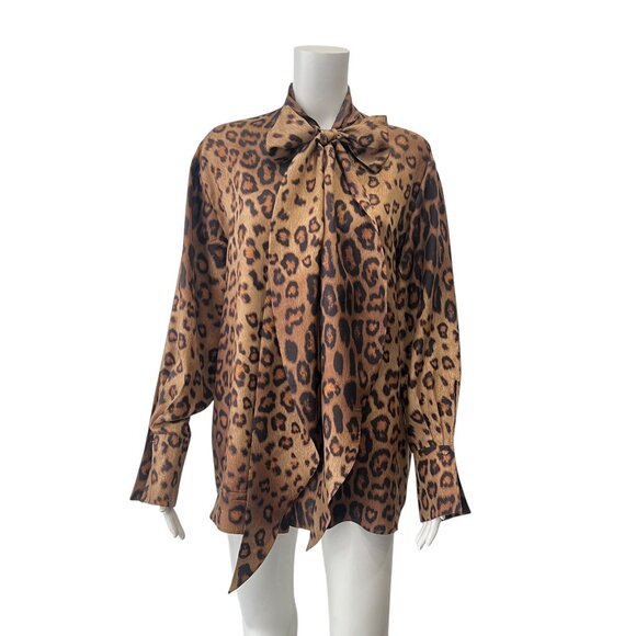 $1170 Etro Brown Leopard Camicia Santa Barbara Blouse Top size IT 42/6 - Picture 2 of 12